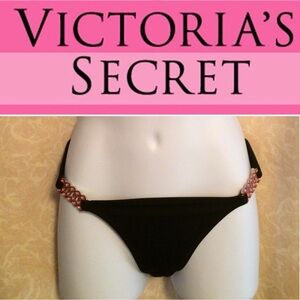 NWOT Victoria’s Secret Jeweled Black Bikini Bottom